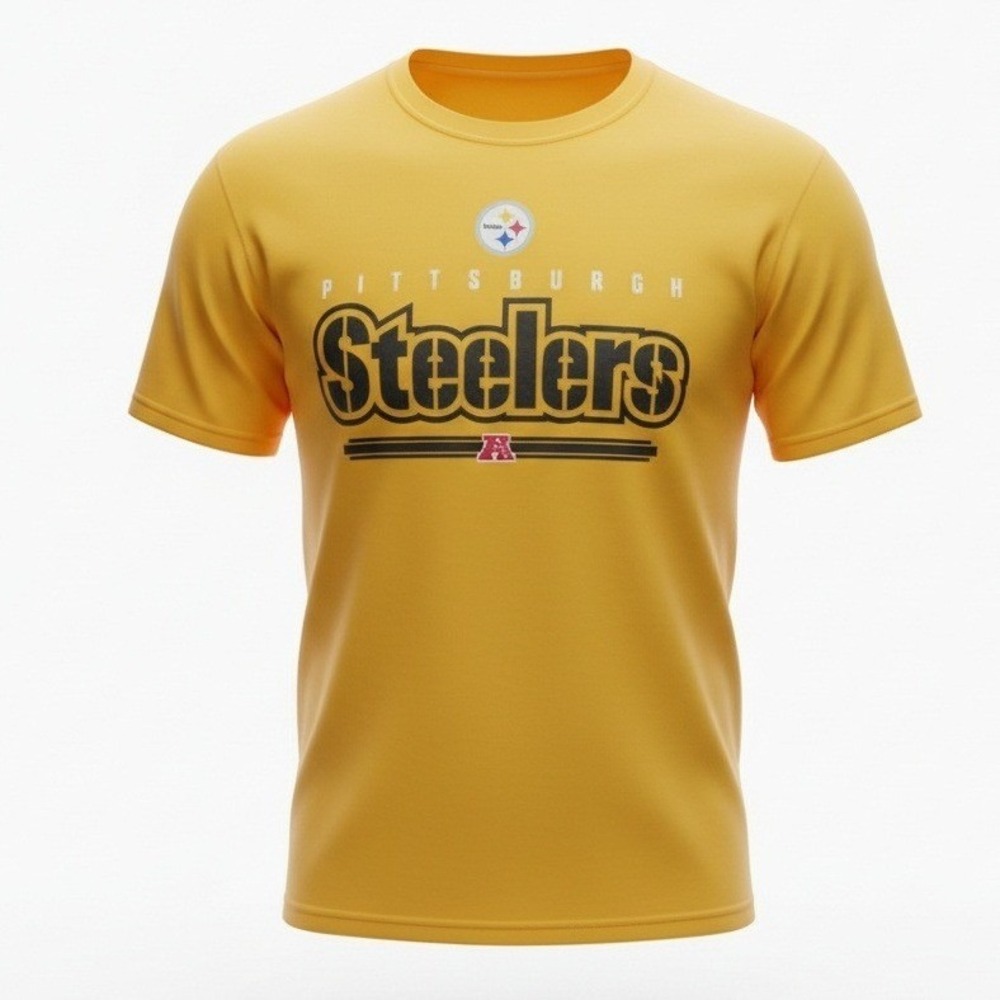 NFL Mens Pittsburgh Steelers Graphic Tee Cotton Sporty Casual Medium